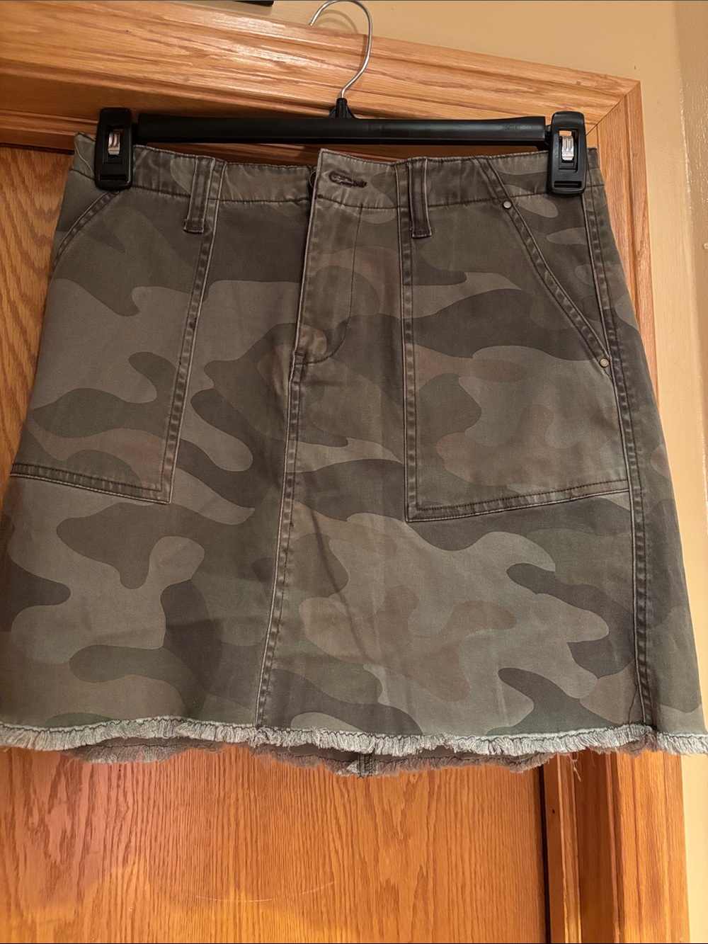 Natural Reflections, green camo mini skirt, 8